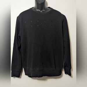 Men's Flight Club Black Crewneck Sweatshirt Embroidered Front Logo Size Large